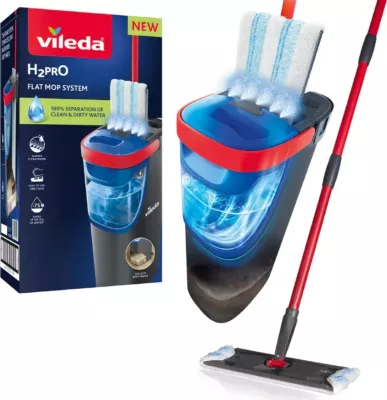 Mop i sheshtë Vileda H2prO, mikrofibër, i zi