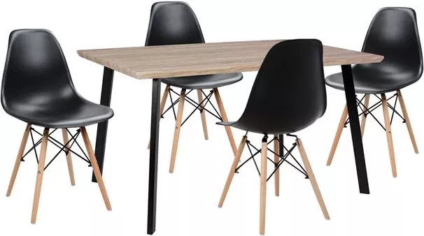 Set tavolinë me karrige 5 copë FH10346 Tavolinë 140x80x76 cm & 4 Karrige Twist