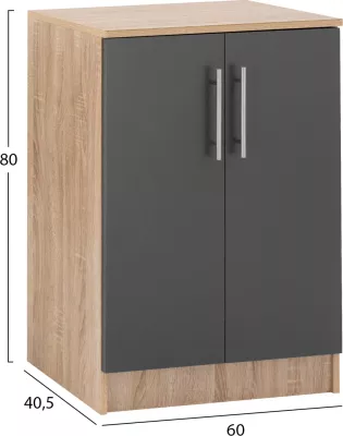 Kabinet këpucësh druri, FH2206.04, Sonama Gri, 60x40,5x80 cm