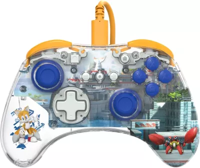 Kontroller me kabllo PDP REALMZ Tails Seaside Hill Zone për Nintendo Switch, transparent