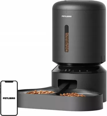 Ushqyes automatik për kafshë Petlibro Granary PL-AF103-36B, WiFi, 5L, dy tasa, i zi