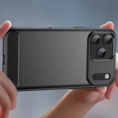 Mbështjellës Hurtel Carbon Case për iPhone 17 Pro Max, i zi