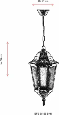 Llambë tavani për jashtë Opviq, ngjyrë kafe, BFE-68188-BKR