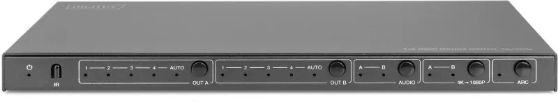 Switch HDMI Digitus 4x2, 4K/60Hz, 4 hyrje, 2 dalje, i zi