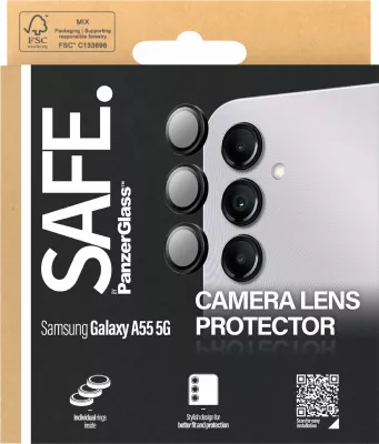 Mbrojtës xhami kamerë PanzerGlass për Samsung A55 5G, i zi