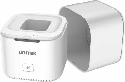 Stacion dokimi Unitek S1207A për 2x M.2 NVMe, USB 3.2 Gen 2 10Gbps, klonim offline, i bardhë