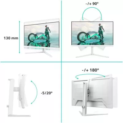 Monitor gaming, Philips Evnia 27M2N3501PA/00, 27" IPS, 260 Hz OC, 0.3 ms, e bardhë