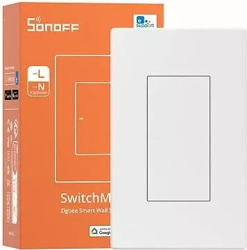 Switch muri smart SONOFF ZBM5-1C-120W, Zigbee 3.0, 1 kanal, 10A, pa neutral, bardhë