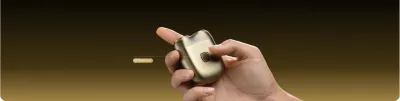 Makinë rroje Yoose Mini 2.0, udhëtimi, 8000 rpm, IPX7, karikim USB-C, e artë, set me paketim dhurate "Bounty Hunter"