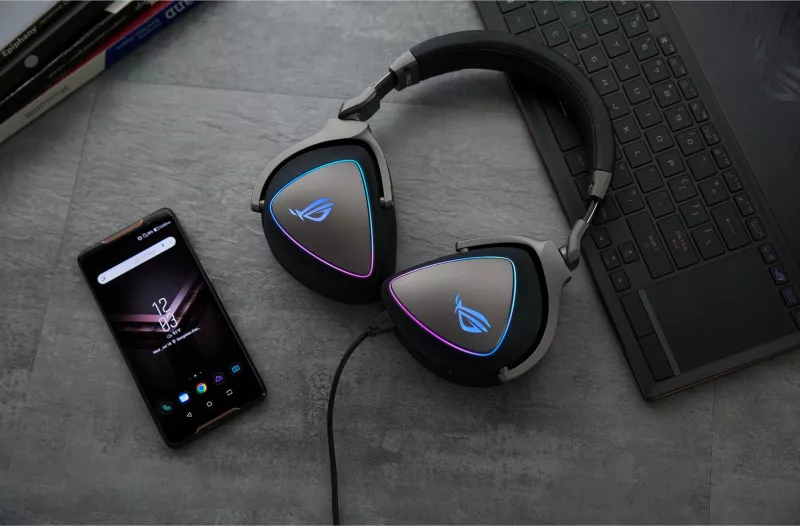 Kufje gaming ASUS ROG Delta, me kabllo, RGB, USB-C, e zezë