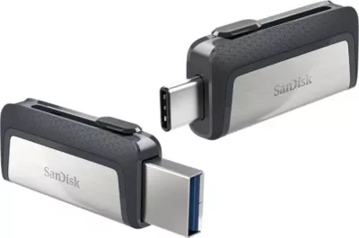 USB flešk SANDISK Ultra Dual SDDDC2-128G-G46 128GB USB 3.1 Gen 1 USB-C/USB-A, zi/argjendtë
