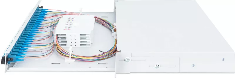 Kuti bashkimi fibrash optike Digitus, LC, OS2, 24 porta, çelik, gri, 1U