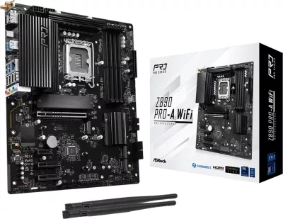 Pllakë amë Asrock Z890 Pro-A WiFi, Socket 1851, ATX, Wi-Fi 6E, Bluetooth 5.3, e zezë