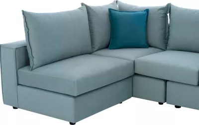 Divan qoshe MONZA, i ndërrueshëm, 3 pjesë, jeshil fistik, rezistent ndaj njollave, i papërshkueshëm nga uji