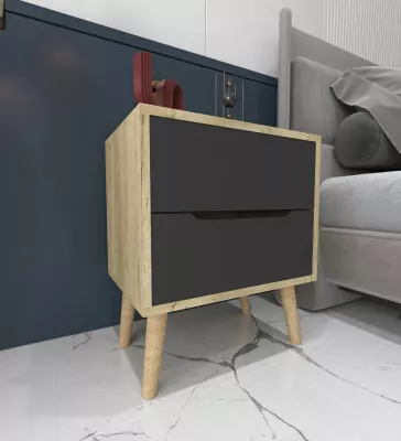 Komodinë nate Skye Decor, ngjyrë lisi Sapphire, antracit