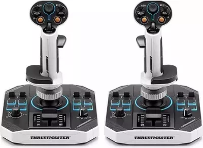 Set joystickësh Thrustmaster Sol-R 2 HOSAS Space Sim Duo për PC, 2x flight stick, RGB, 88 komanda, bardh/zi, set 2 copë
