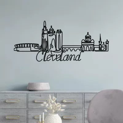 Aksesor dekorativ metalik për mur, Wallity, Cleveland
