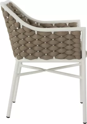 Karrige alumini FH5858.02 e bardhë me litar bezhë 56x58x76Hcm