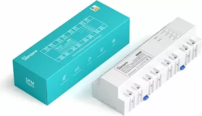 Switch smart Wi-Fi SONOFF SPM-4Relay, 4-kanal, matje energjie, 20A/kanal, 100-240V, RS-485, e bardhë