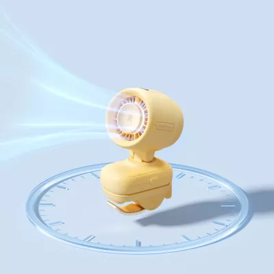 Ventilator mini për karrocë fëmijësh Jisulife Stroller Fan 4 5000mAh USB-C me kapëse metalike, i verdhë