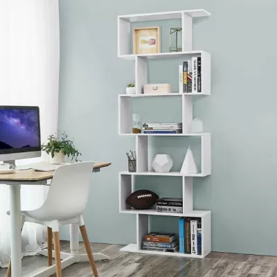 Raft librash VASAGLE LBC61WT, 6 nivele, 70 x 24 x 190.5 cm, bardhë