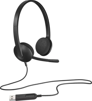 Kufje Logitech H340, USB, stereo, me mikrofon, Black