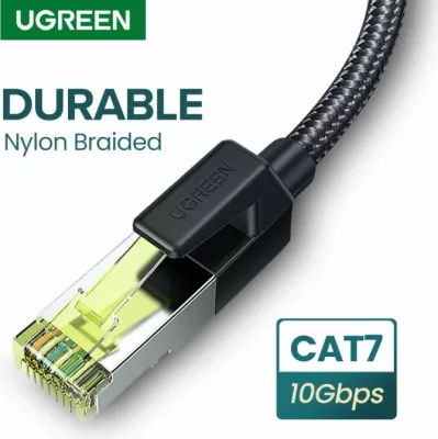 Kabllo Ethernet UGREEN 80421 Cat7 F/FTP RJ45 1m e zezë