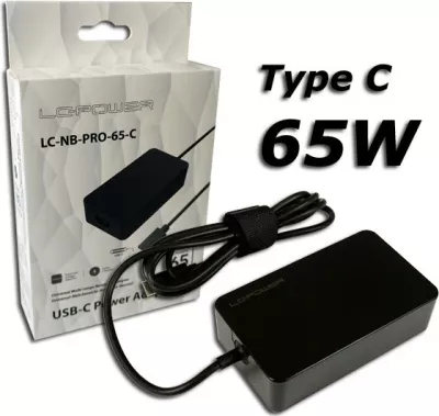 Adapter universal LC-Power LC-NB-PRO-65-C, 65W, USB-C, i zi