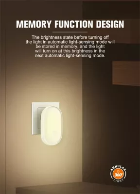 Dritë nate me sensor LDNIO Y2 LED 0.5 W 3500K prizë EU, e bardhë
