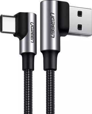 Kabllo USB-A në USB-C Ugreen 76210 1 m QC3.0 3A 90° gri