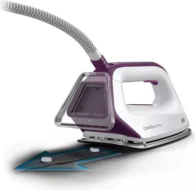 Hekur me avull stacionar, Braun, CareStyle 3 Pro IS3155VI, 2400W 6.5 bar 2L iCare FreeGlide 3D, bardhë-vjollcë