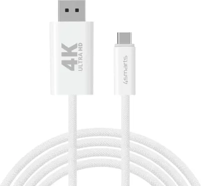 Kabllo USB-C në DisplayPort 4smarts 540958, 2 m, e bardhë
