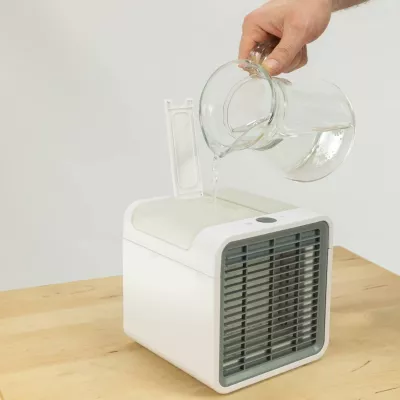 Freskues ajri mini portativ, Elit AC-24, 3-në-1, depozitë 400 ml, 3 shpejtësi, 5W USB, i bardhë