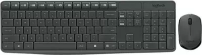 Set tastierë dhe maus pa tela, Logitech MK235, DE layout, USB 2.0, ngjyrë e zezë/gri
