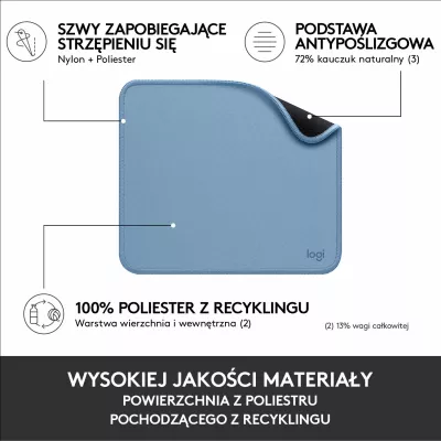 Mauspad Logitech Studio Series 956-000051 23x20cm trashësi 0.3cm, Blue Grey