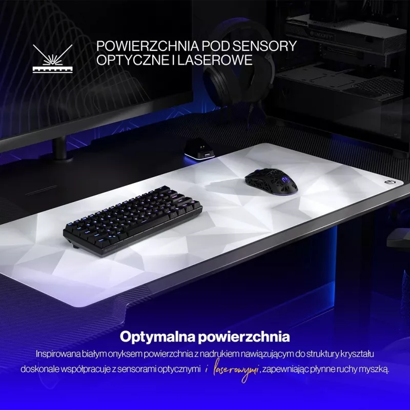 Mauspad Endorfy Crystal Onyx XL, e bardhë