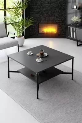 Set mobiljesh për dhomë dite Skye Decor, linjë e zezë, anthracite, e zezë