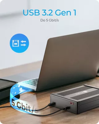 Kasë e jashtme për drive Icy Box IB-525-U3 5.25\" SATA III USB 3.2 Gen 1/eSATA Hot-swap, e zezë