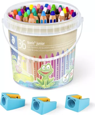 Lapsa ngjyrosës STAEDTLER Noris junior 36 copë, kovë plastike