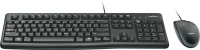 Set tastierë dhe maus Logitech MK120, me kabllo, USB, QWERTY, zi