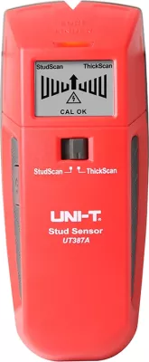Detektor muri, UNI-T UT387A, dy moda StudScan/ThickScan, detektim dru/metal deri 28.5 mm dhe kabllo me rrymë deri 50 mm, e kuqe-gri