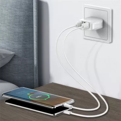 Kabllo karikimi dhe të dhënash LDNIO LS901_M Micro USB 1m 25W e thurur e bardhë
