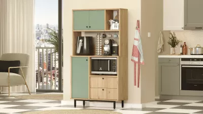 Dollap multifunksional, ngjyrë lis dhe e gjelbër, Skye Decor, RE3-SY