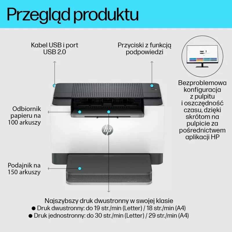 Printer HP LaserJet M209d, Laser, E zezë