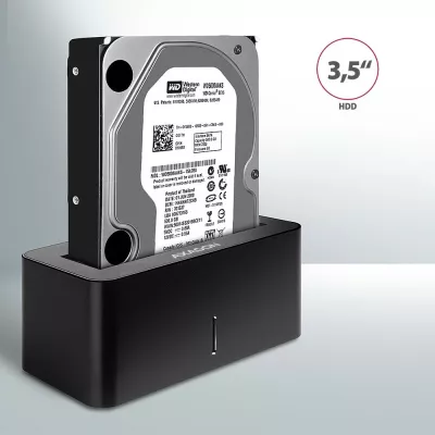 Docking station AXAGON ADSA-SN për HDD/SSD 2.5"/3.5", USB 3.2 Gen 1, e zezë