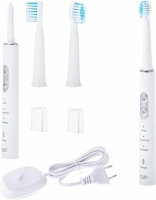 Furçë dhëmbësh sonike elektrike ADLER AD2175, 30,000 VPM, 3 modalitete, IPX7, bardhë, set me 2 koka + karikues induktiv