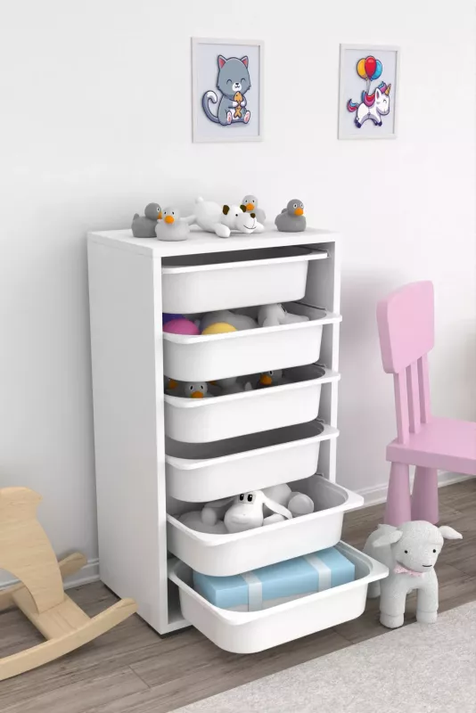Dollap multifunksional Hanah Home, bronz 6N, i bardhë