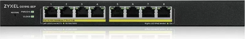 Switch Zyxel GS1915-8EP, Managed L2 Gigabit Ethernet (10/100/1000), PoE, E zezë