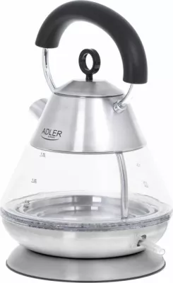 Çajnik elektrik ADLER AD1282, 1.5L, 2200W, STRIX, ndriçim LED blu, çelik inox