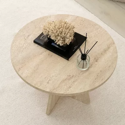 Tavolinë kafeje Skye Decor, ngjyrë travertine, 60x40cm